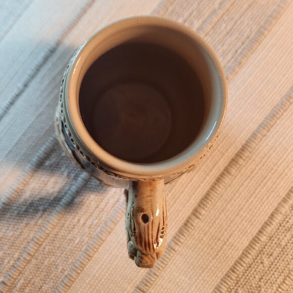 Vintage German Beer Stein with Alpine Lodge Relief – Ornate Handle & Swirl Rim - Picture 6 of 8